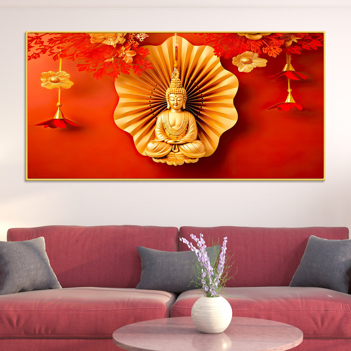 Spiritual Gautam Buddha Canvas Painting for Home Décor