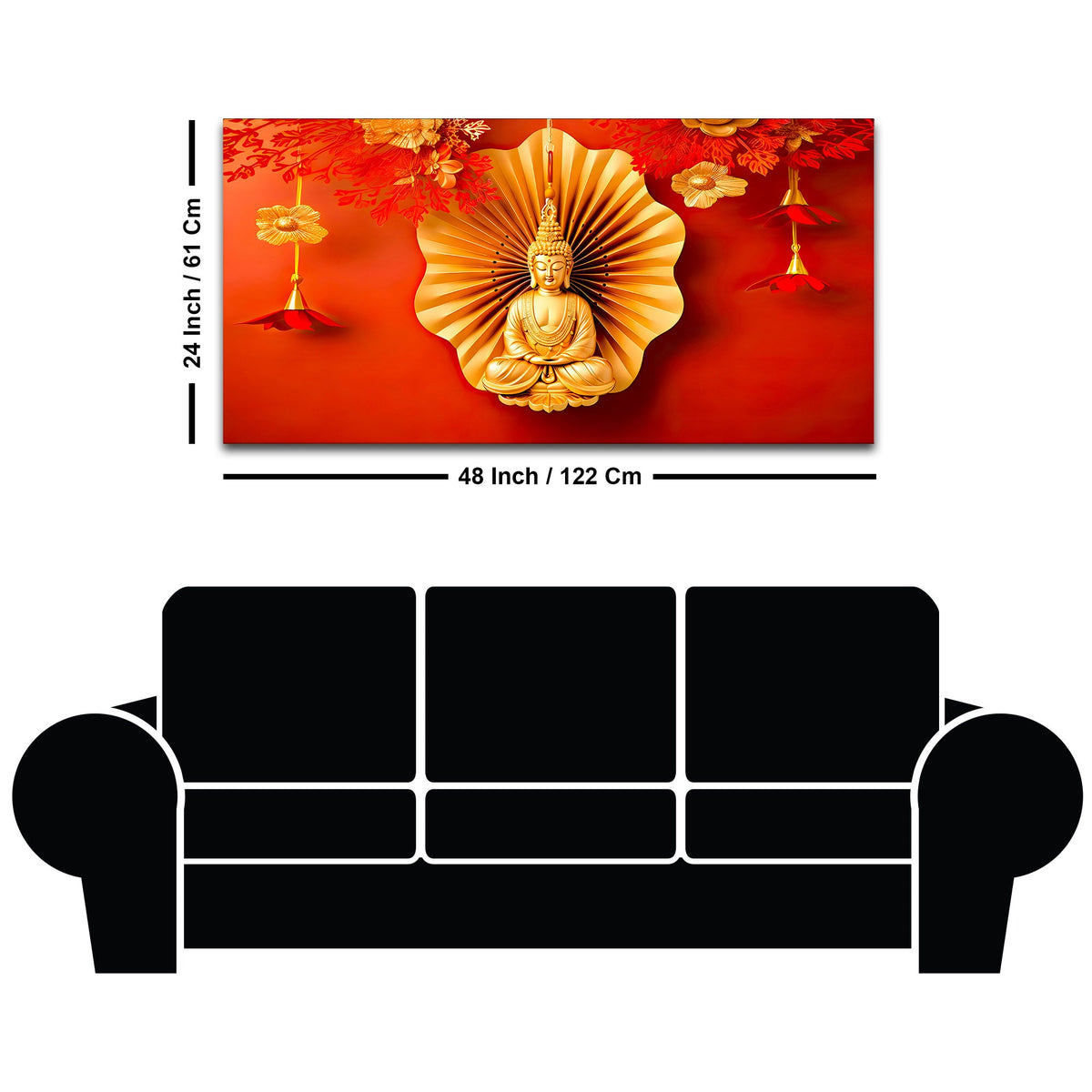 Spiritual Gautam Buddha Canvas Painting for Home Décor