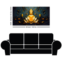 Spiritual Gautam Buddha Canvas Painting with Lotus Base