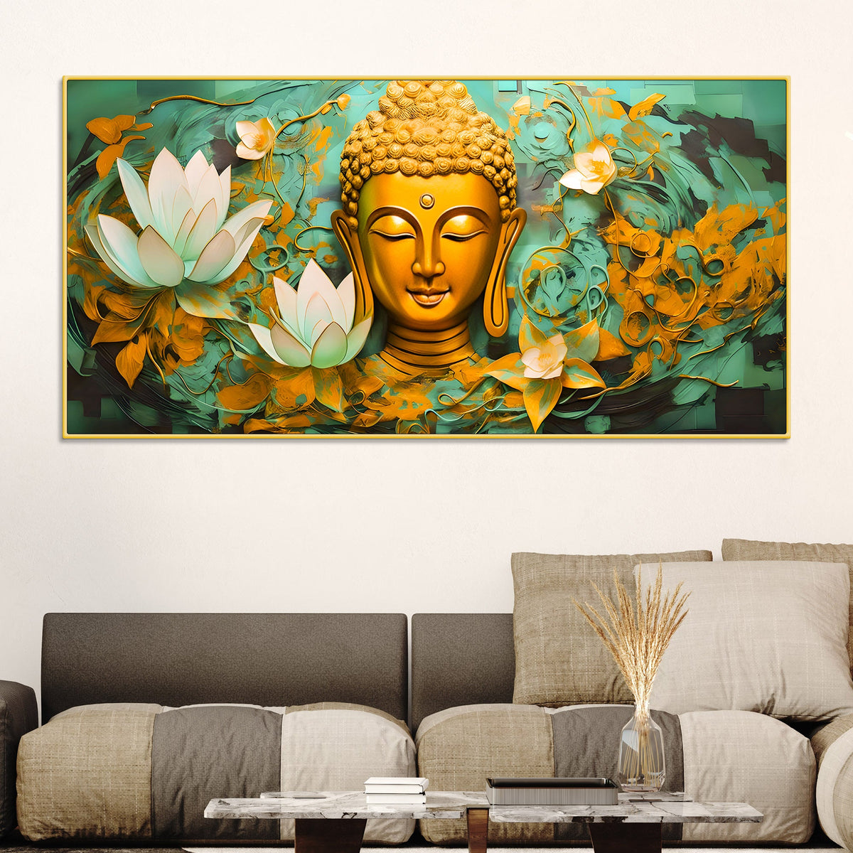Spiritual Gautam Buddha Wall Painting for Calm Home Décor