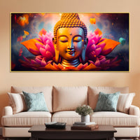 Spiritual Gautam Buddha Wall Painting for Living Spaces