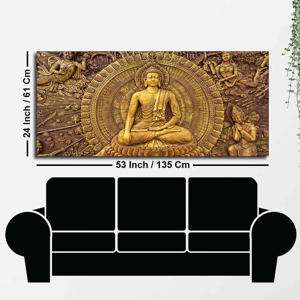 Spiritual God Buddha Premium Canvas Wall Painting