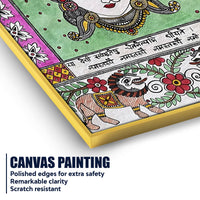 Spiritual Goddess Durga Madhubani Canvas Wall Painting