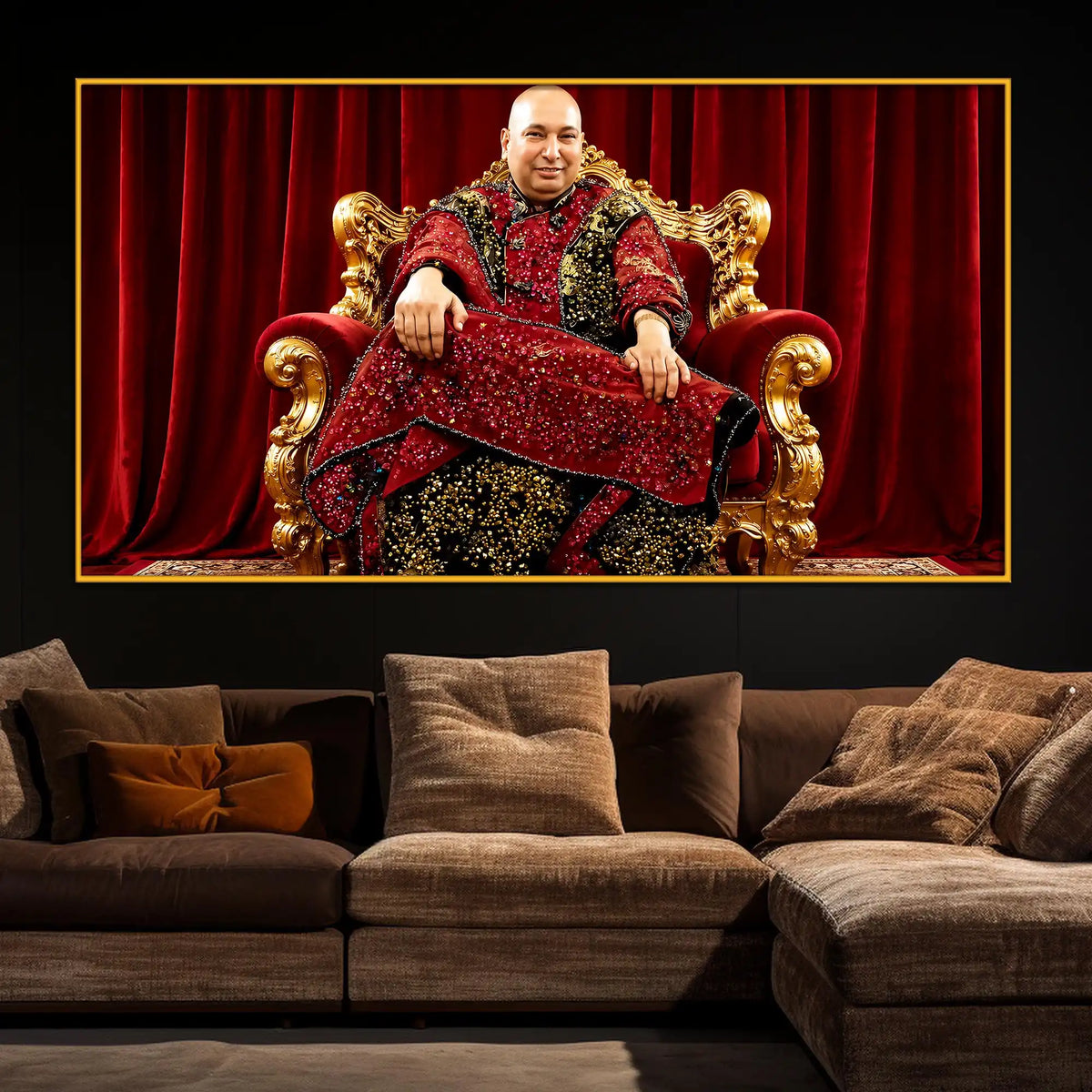 Spiritual Guru Floating Frame Crystal Wall Painting