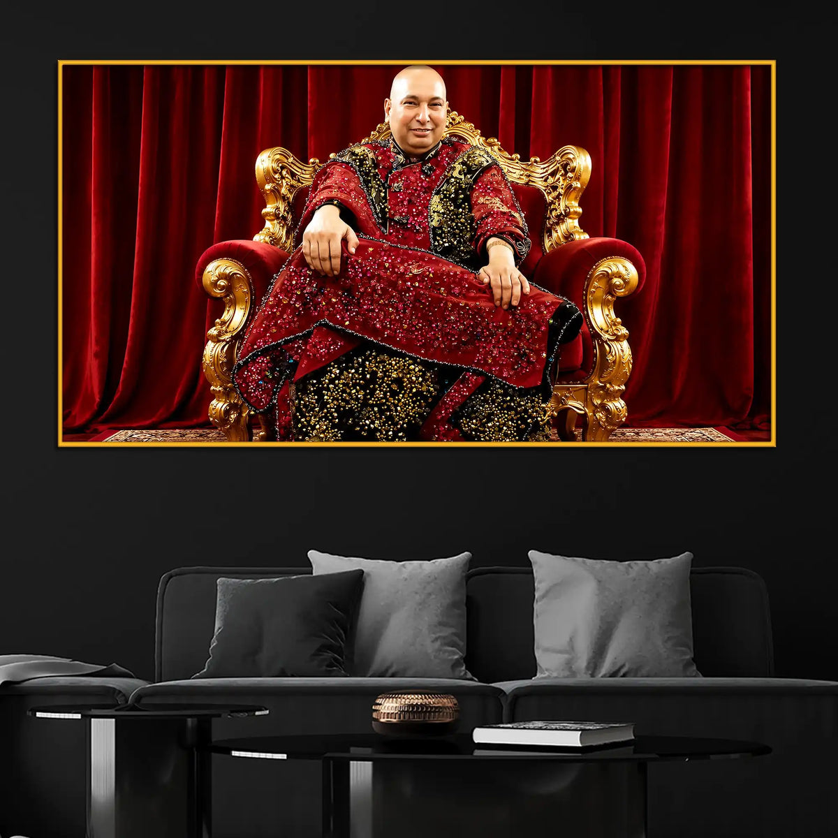 Spiritual Guru Floating Frame Crystal Wall Painting