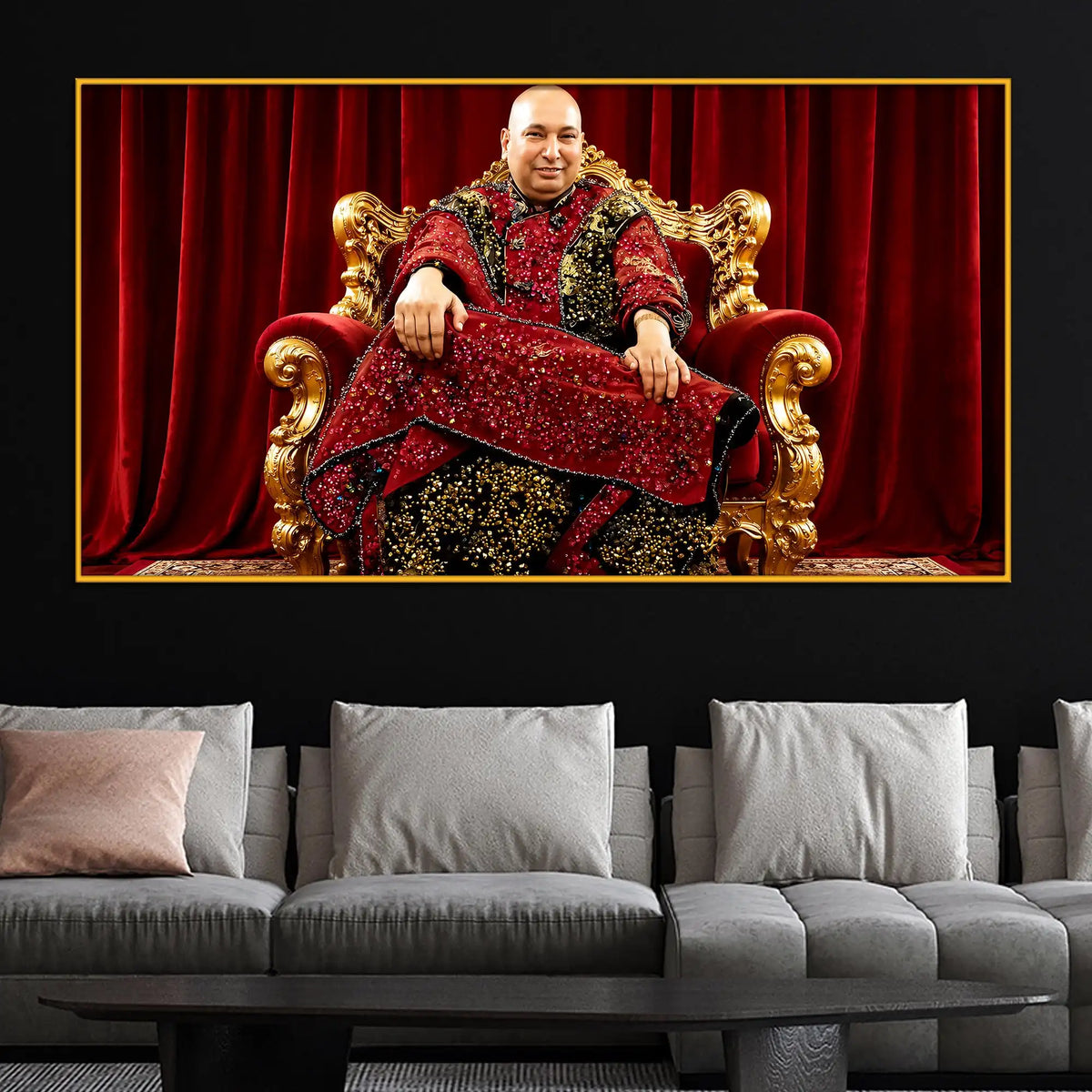 Spiritual Guru Floating Frame Crystal Wall Painting