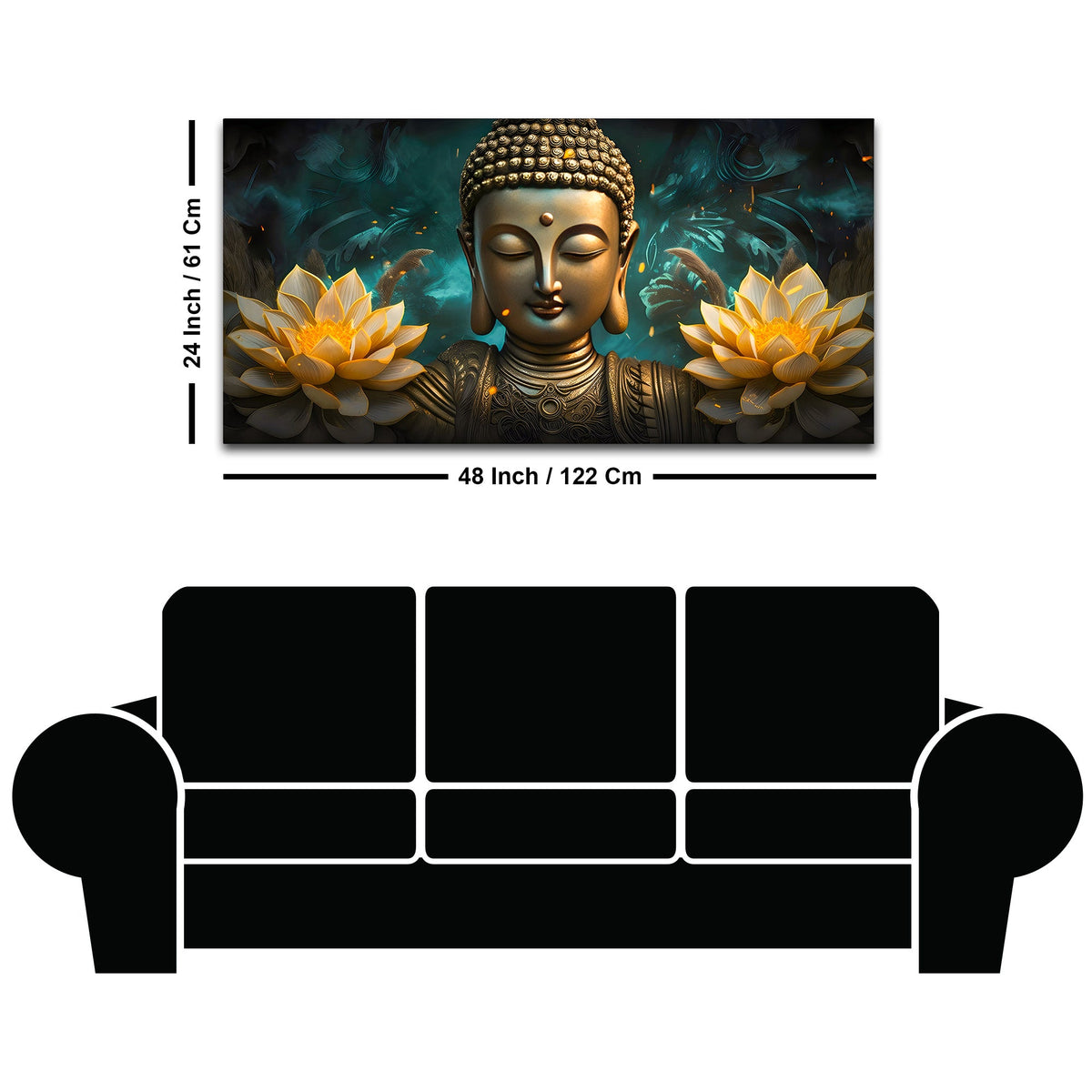 Spiritual Home Decor Buddha Wall Painting