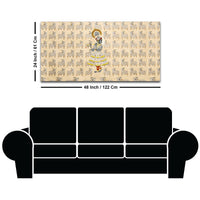 Spiritual Krishna & Gau Mata Pichwai Canvas Wall Painting – Divine Wall Decor