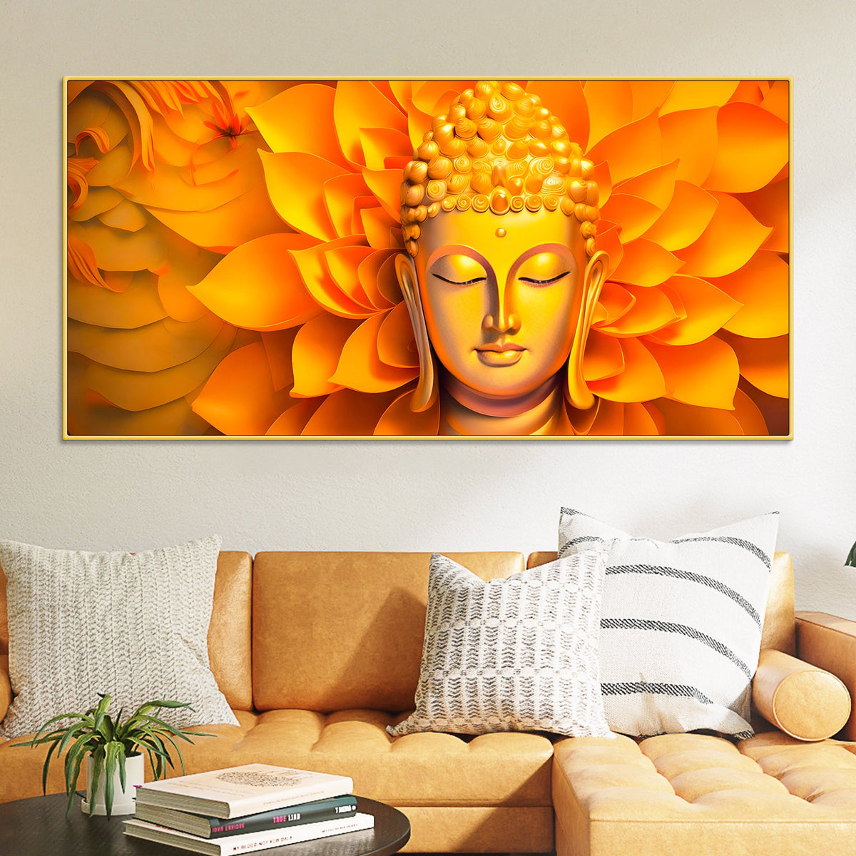 Spiritual Lord Gautam Buddha Wall Painting for Wall Decor