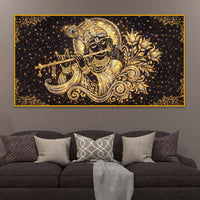 Spiritual Lord Krishna Crystal Glass Wall Painting for Home Temple Décor