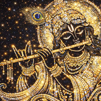 Spiritual Lord Krishna Crystal Glass Wall Painting for Home Temple Décor