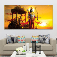 Spiritual Lord Ram Canvas Wall Painting