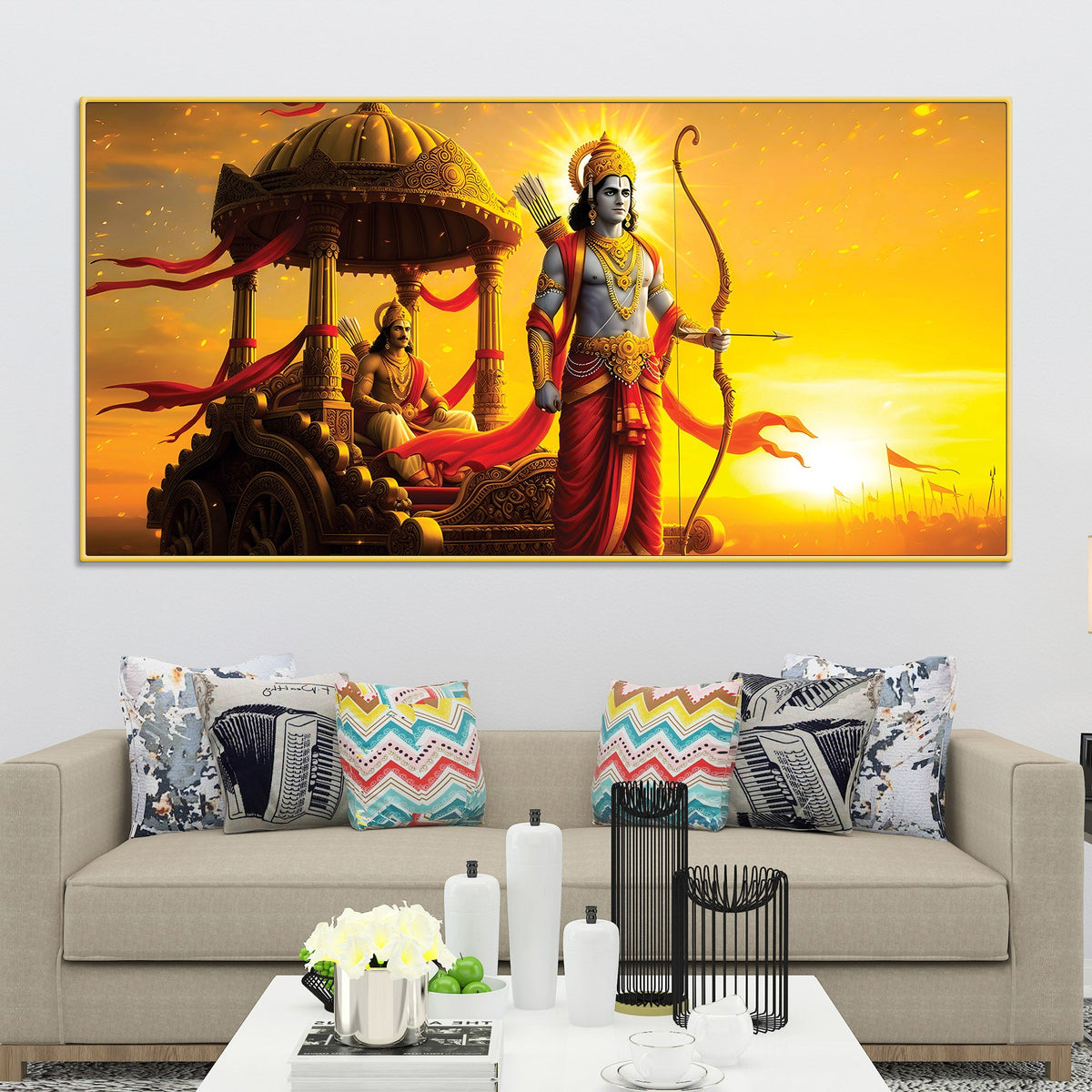 Spiritual Lord Ram Canvas Wall Painting