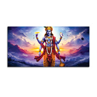 Spiritual Lord Vishnu Canvas Wall Painting for Home & Office