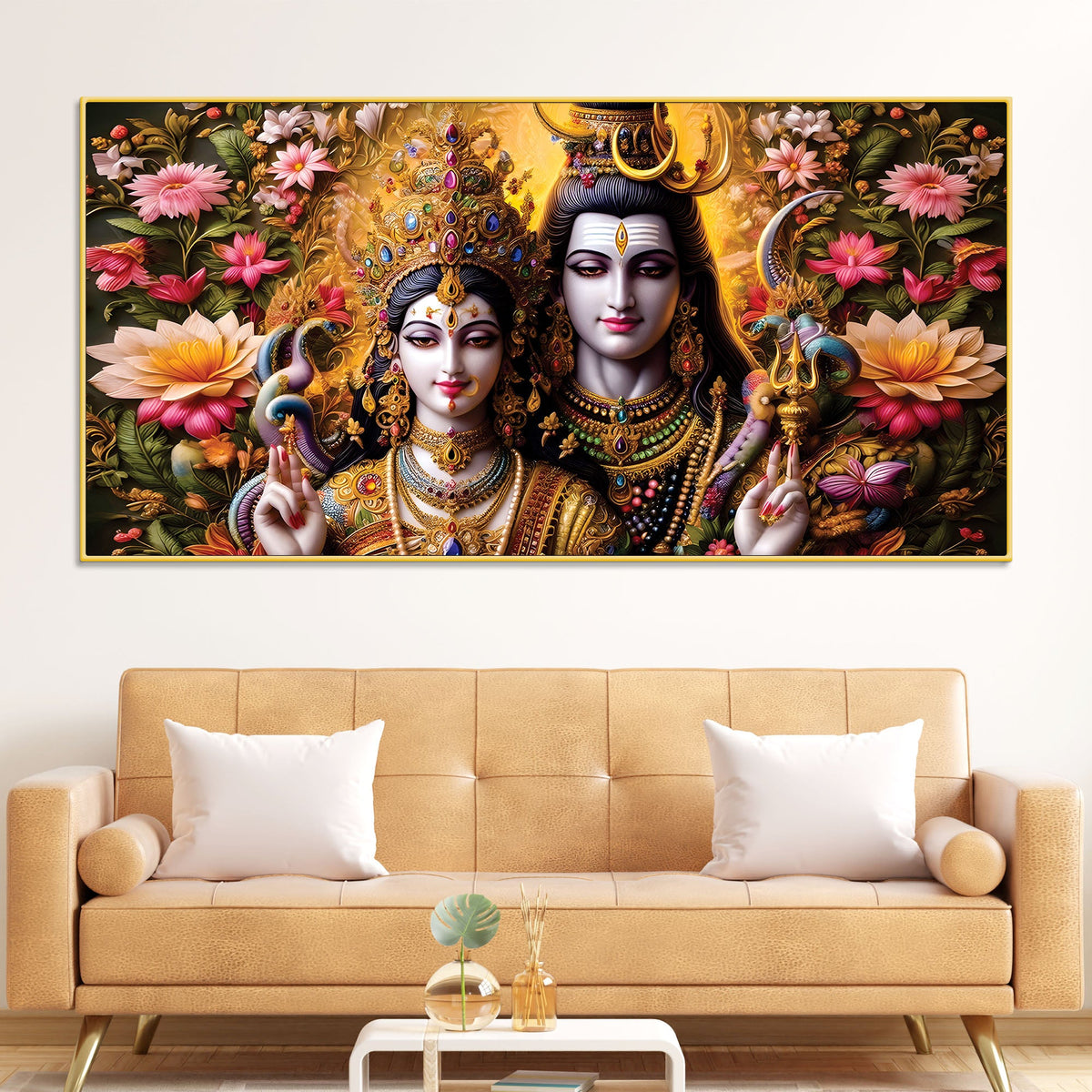 Spiritual Mahadev Canvas Painting for Modern Home Interior