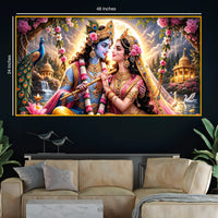 Spiritual Radha Krishna Crystal Glass Wall Painting