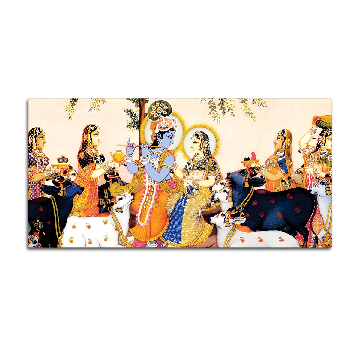 Spiritual Radha Krishna Traditional Pichwai Wall Painting