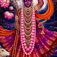 Spiritual Shree Krishna Floating Frame Crystal wall Painting