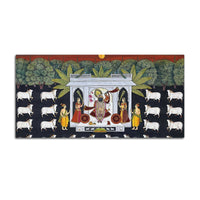Spiritual Shreenathji Darbar Pichwai Canvas Wall Painting for Home & Temple