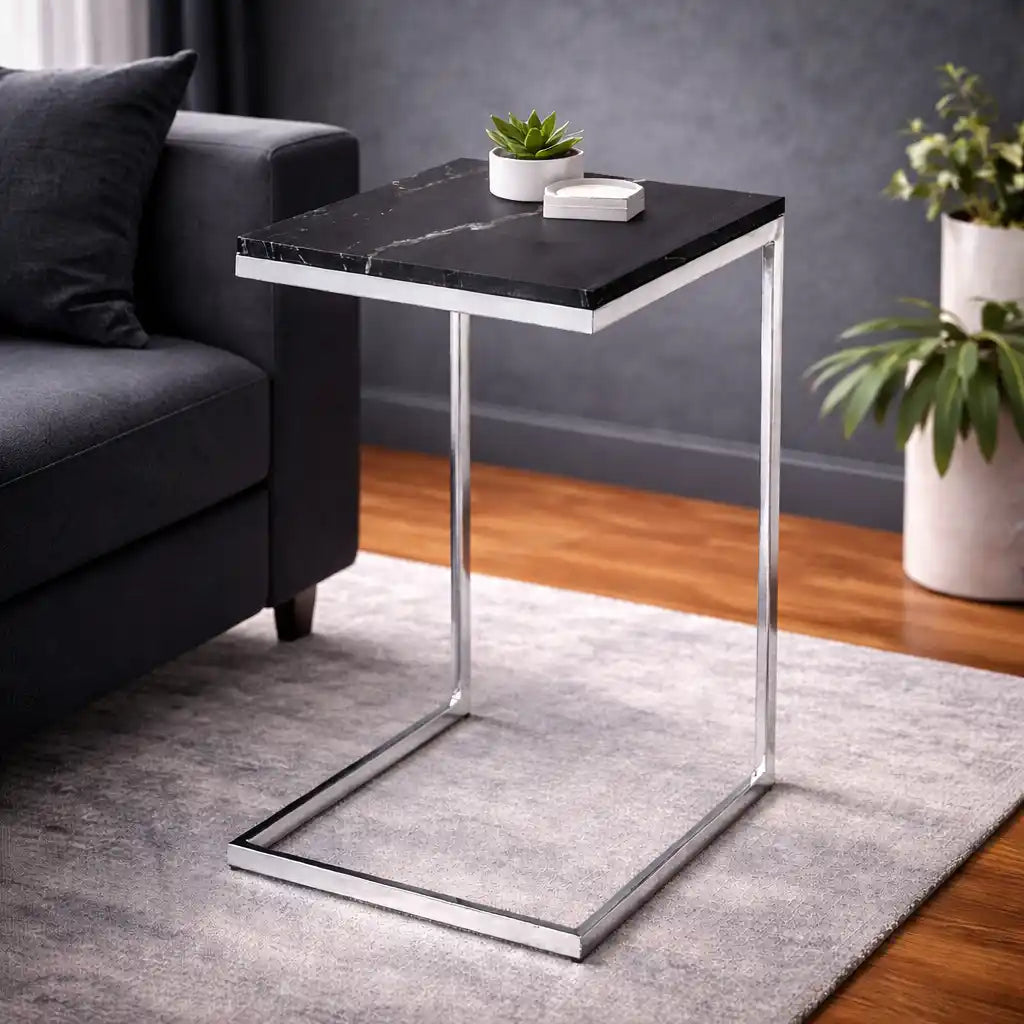 Square Black Marble Modern Designer Side Table