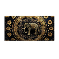 Stunning Golden Elephant Mandala Canvas Wall Painting