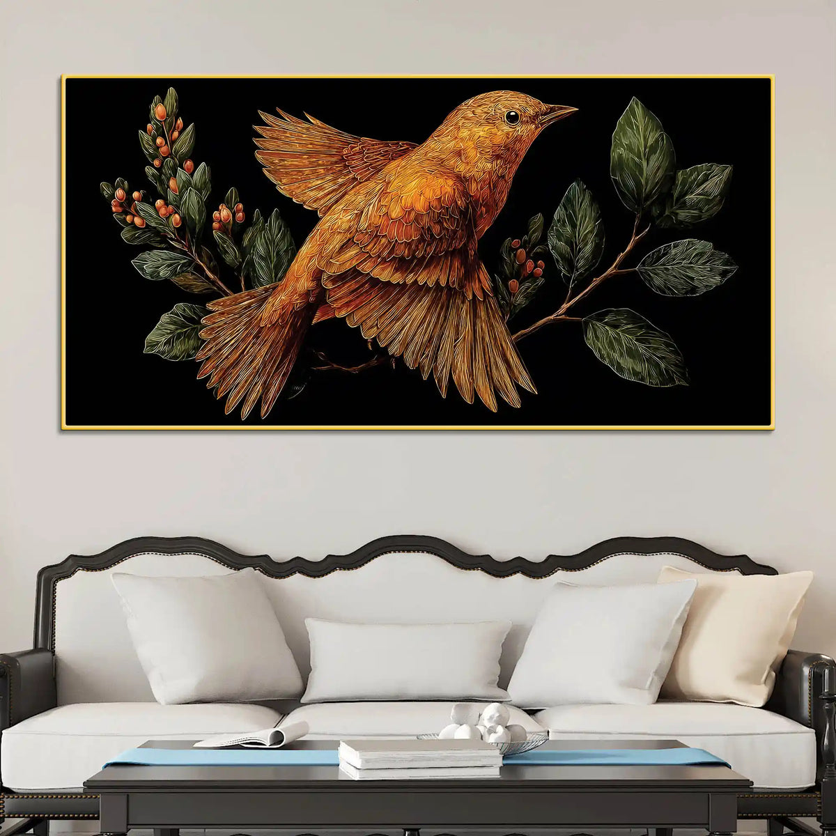 Stylish Abstract Bird Canvas Wall Art Painting