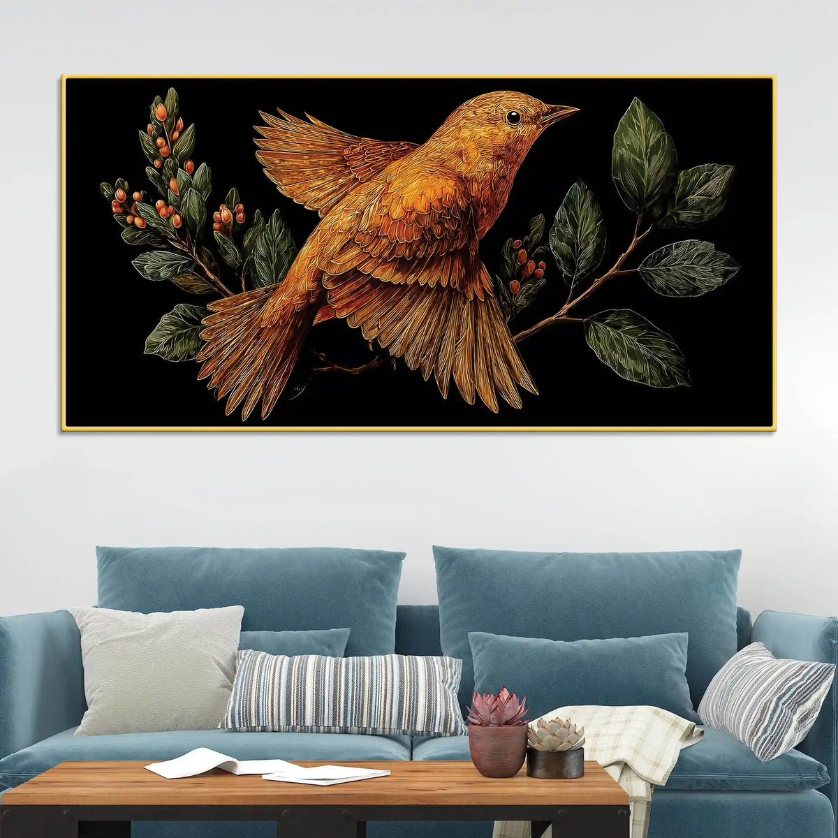 Stylish Abstract Bird Canvas Wall Art Painting