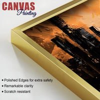 Stylish Abstract Cityscape Canvas Wall Art Modern Painting for Bedroom