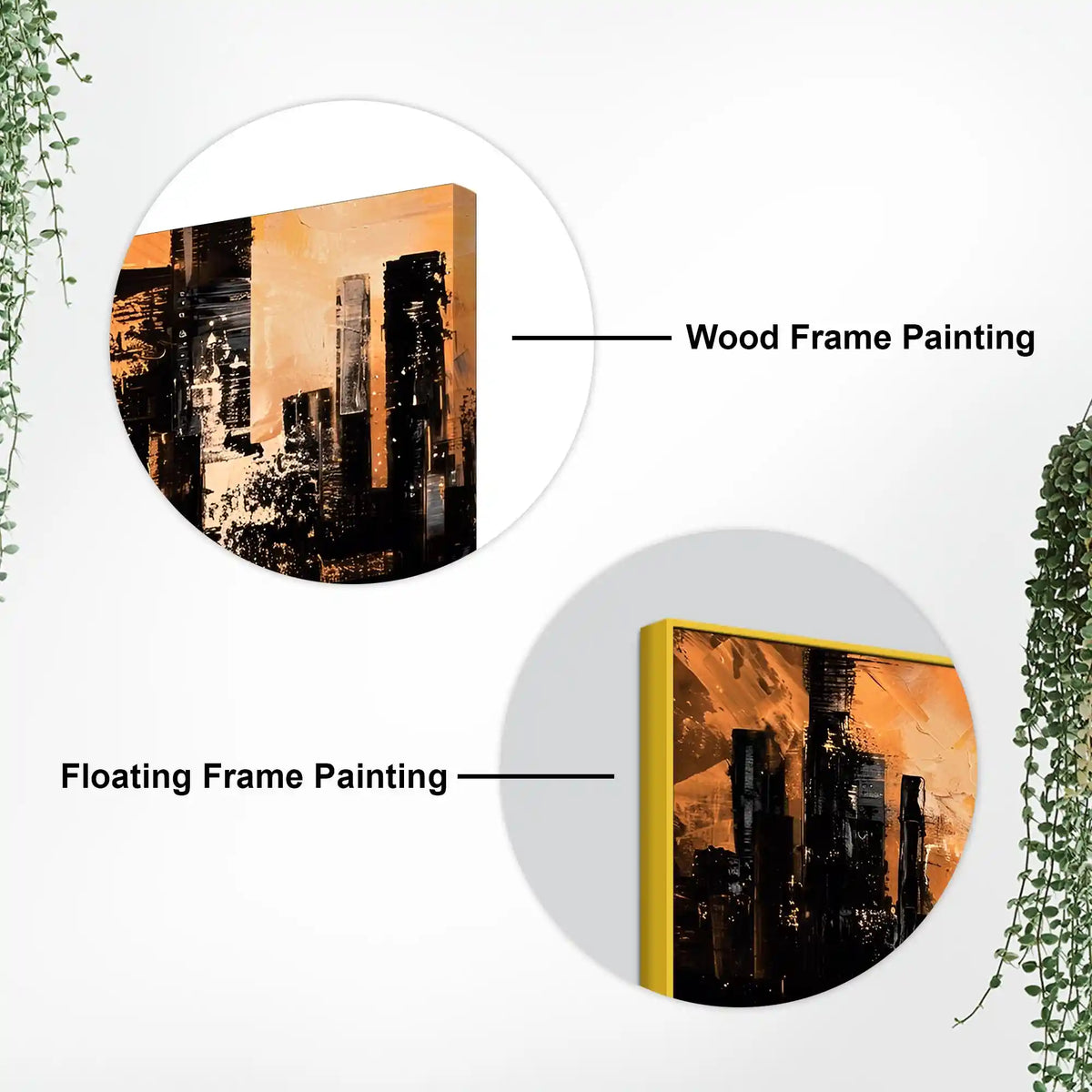Stylish Abstract Cityscape Canvas Wall Art Modern Painting for Bedroom