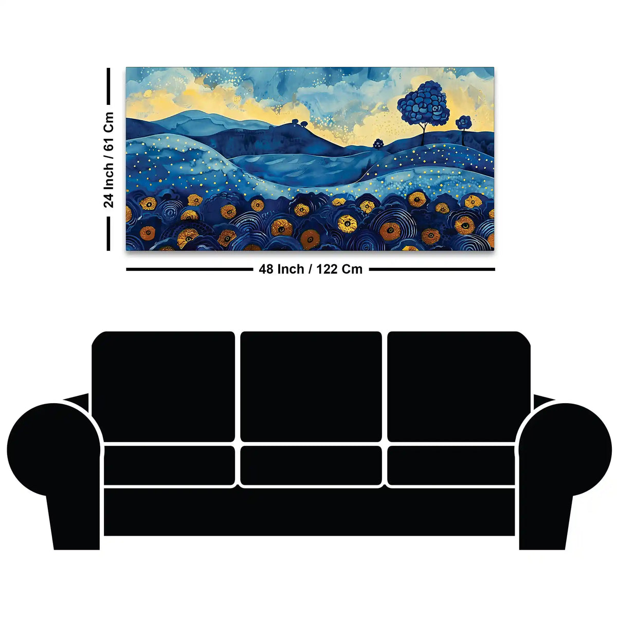 Stylish Abstract Hills Canvas Painting for Home Décor