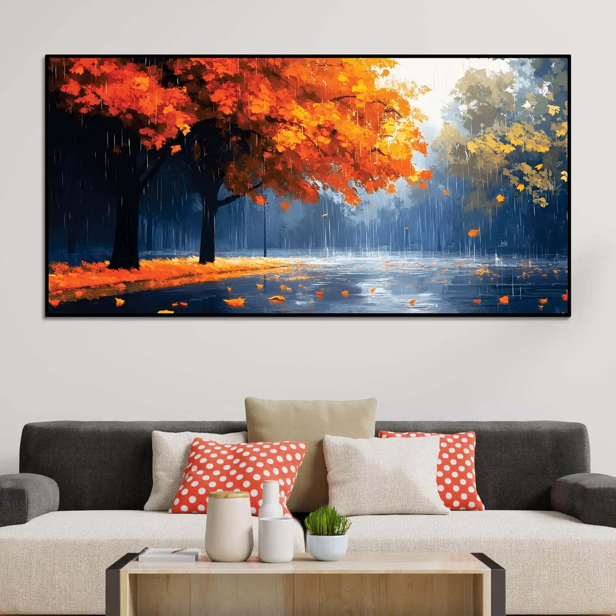 Stylish Abstract Rain Canvas Painting for Decoration