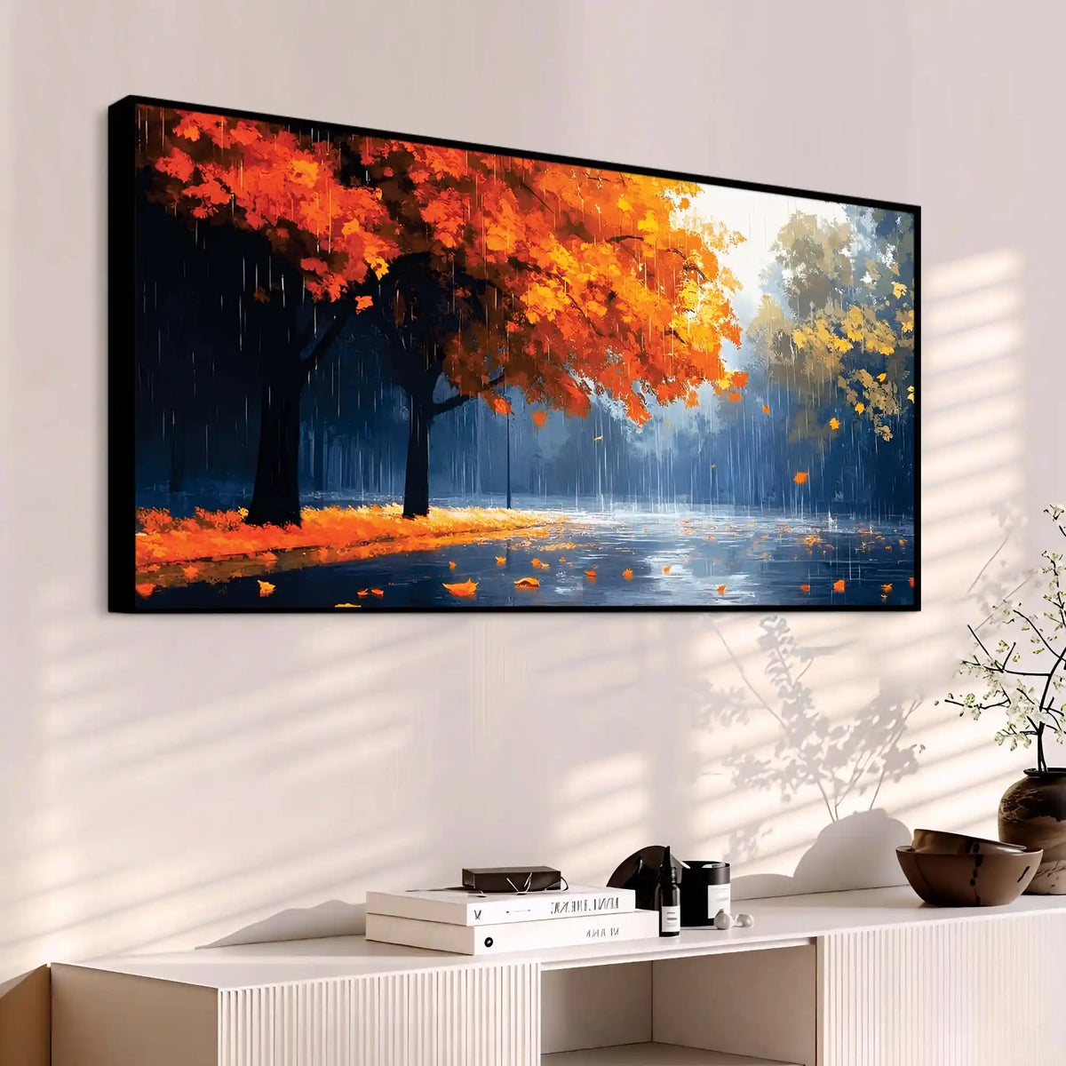 Stylish Abstract Rain Canvas Painting for Decoration