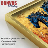 Stylish Abstract Running Horses Canvas Wall Painting