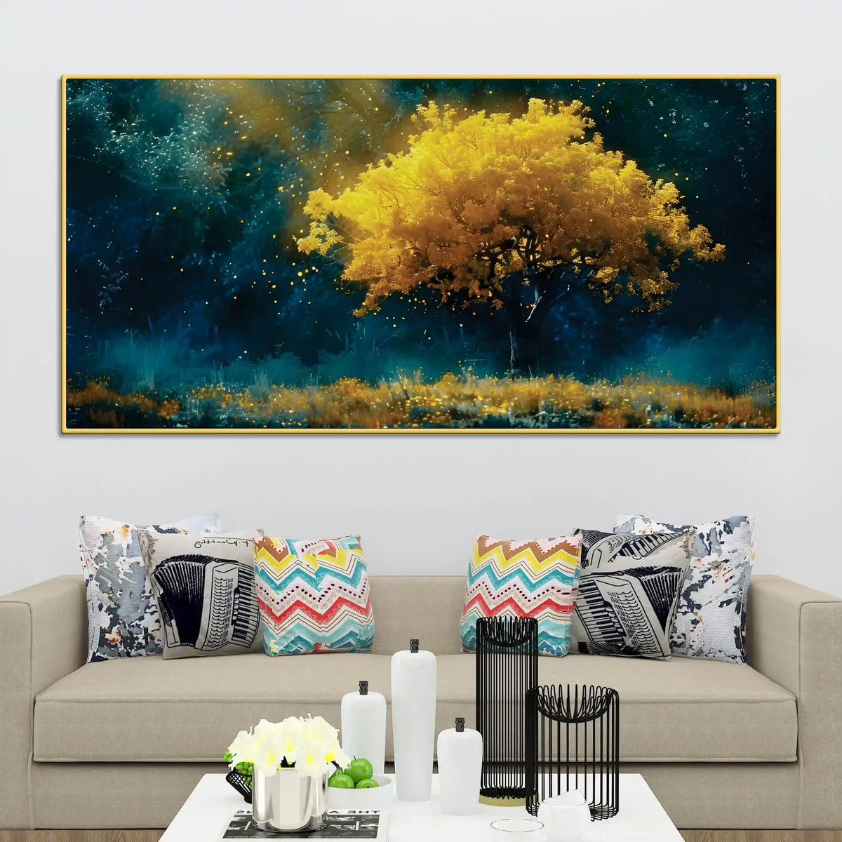 Stylish Abstract Tree Glow Canvas Painting for Premium Décor