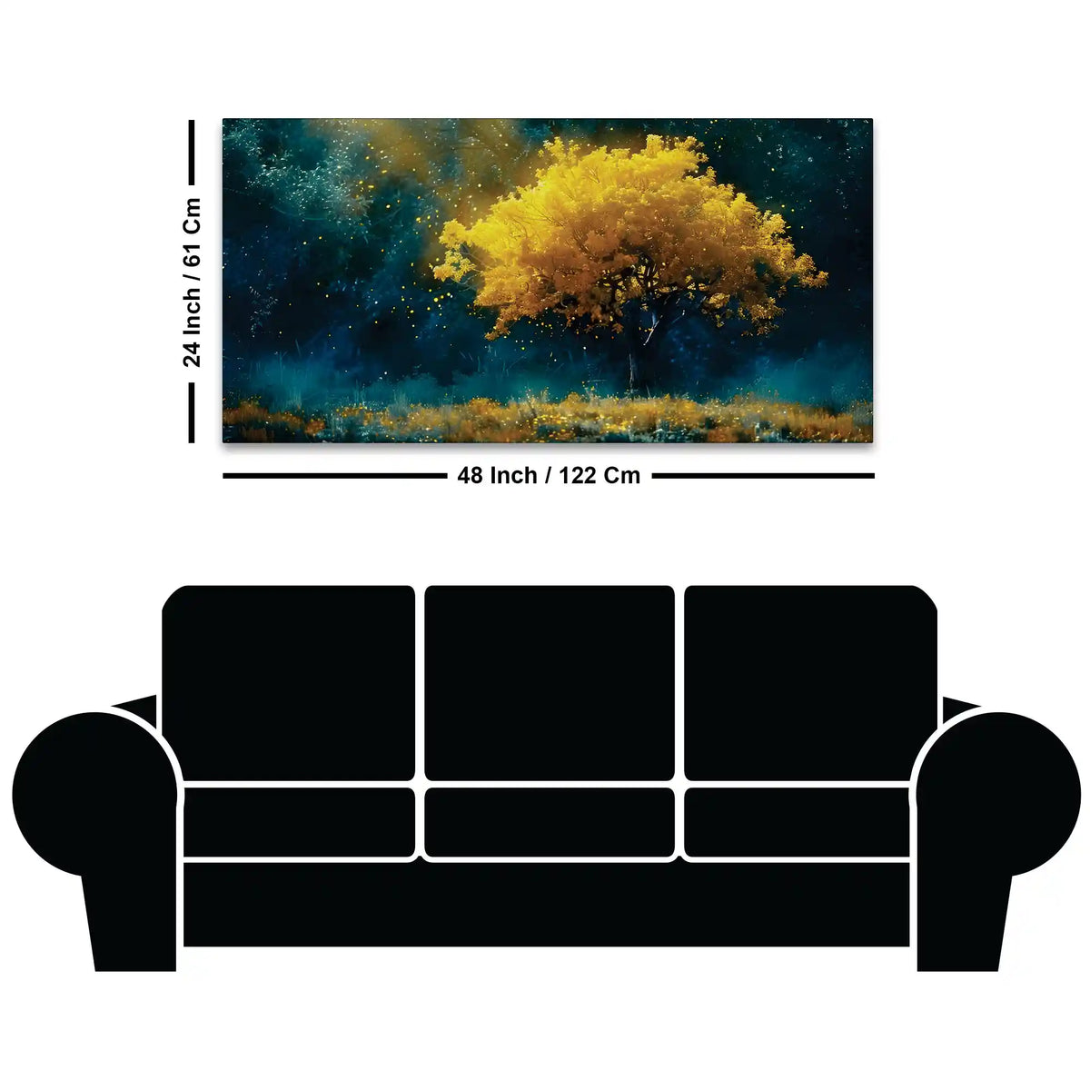 Stylish Abstract Tree Glow Canvas Painting for Premium Décor
