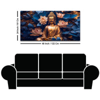 Stylish Buddha Lotus Canvas Wall Painting for Living Room