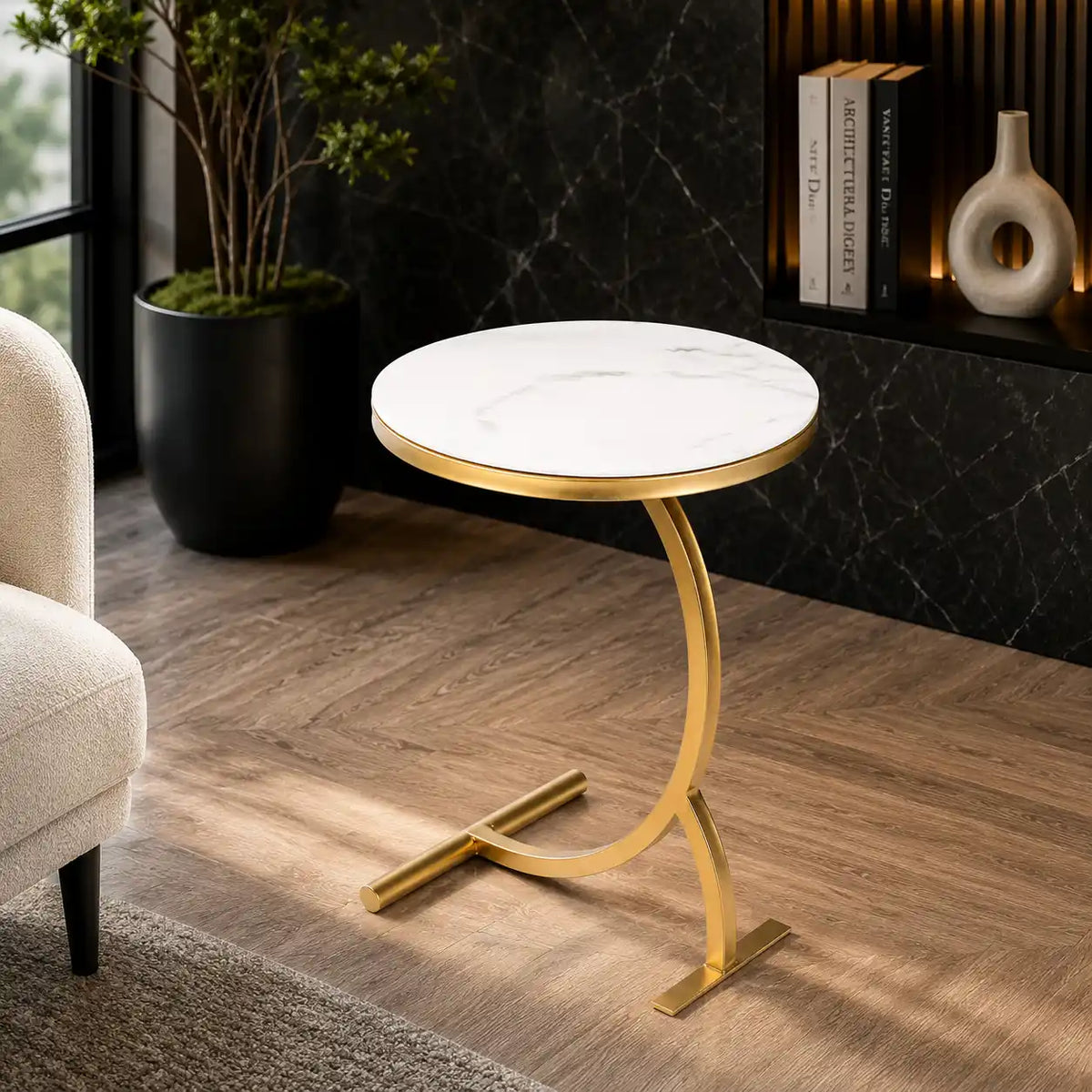 Stylish Curved Frame Modern Coffee Table