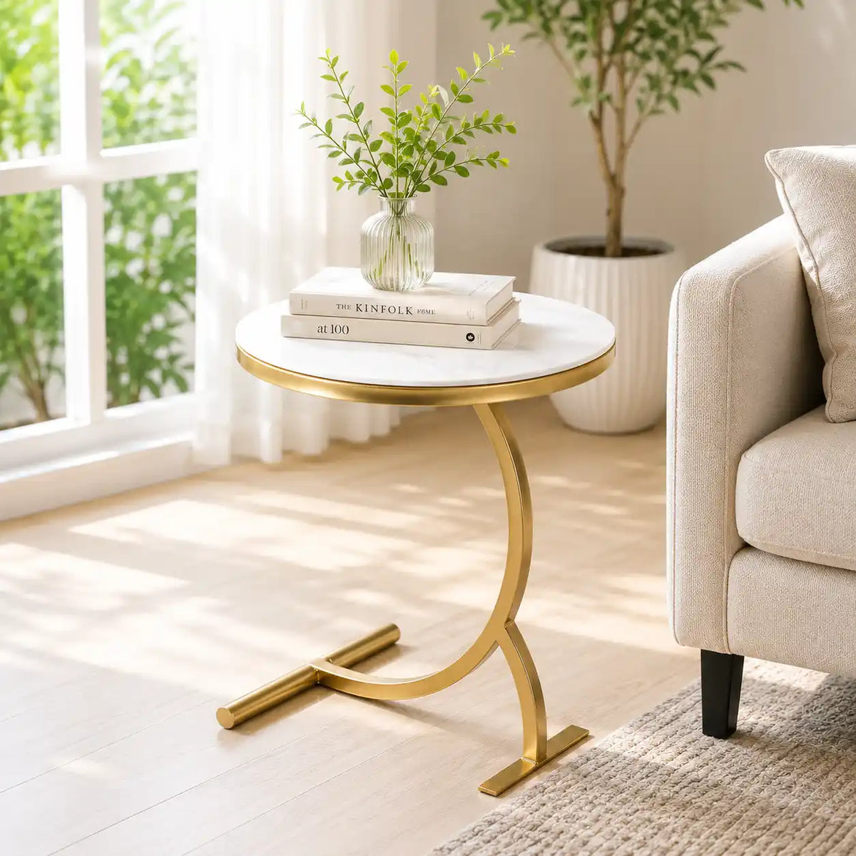 Stylish Curved Frame Modern Coffee Table