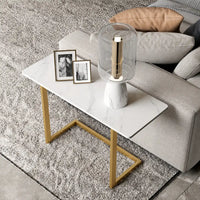 Stylish Elegant Marble Look Table for Small Spaces