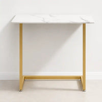 Stylish Elegant Marble Look Table for Small Spaces