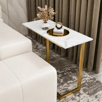 Stylish Elegant Marble Look Table for Small Spaces