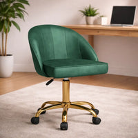 Stylish Green Accent Chair with Golden Touch