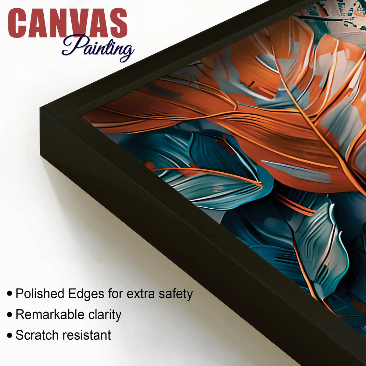 Stylish Leaf Canvas Wall Art Abstract Painting