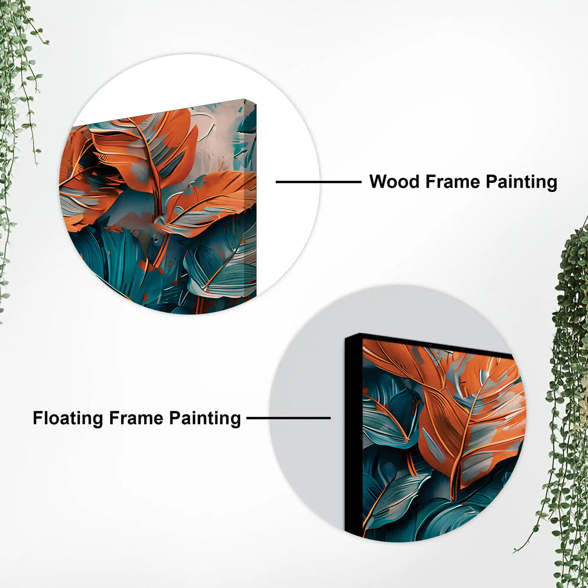 Stylish Leaf Canvas Wall Art Abstract Painting