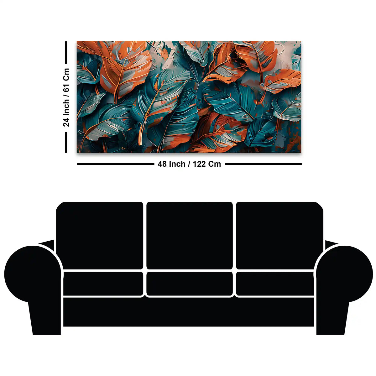Stylish Leaf Canvas Wall Art Abstract Painting