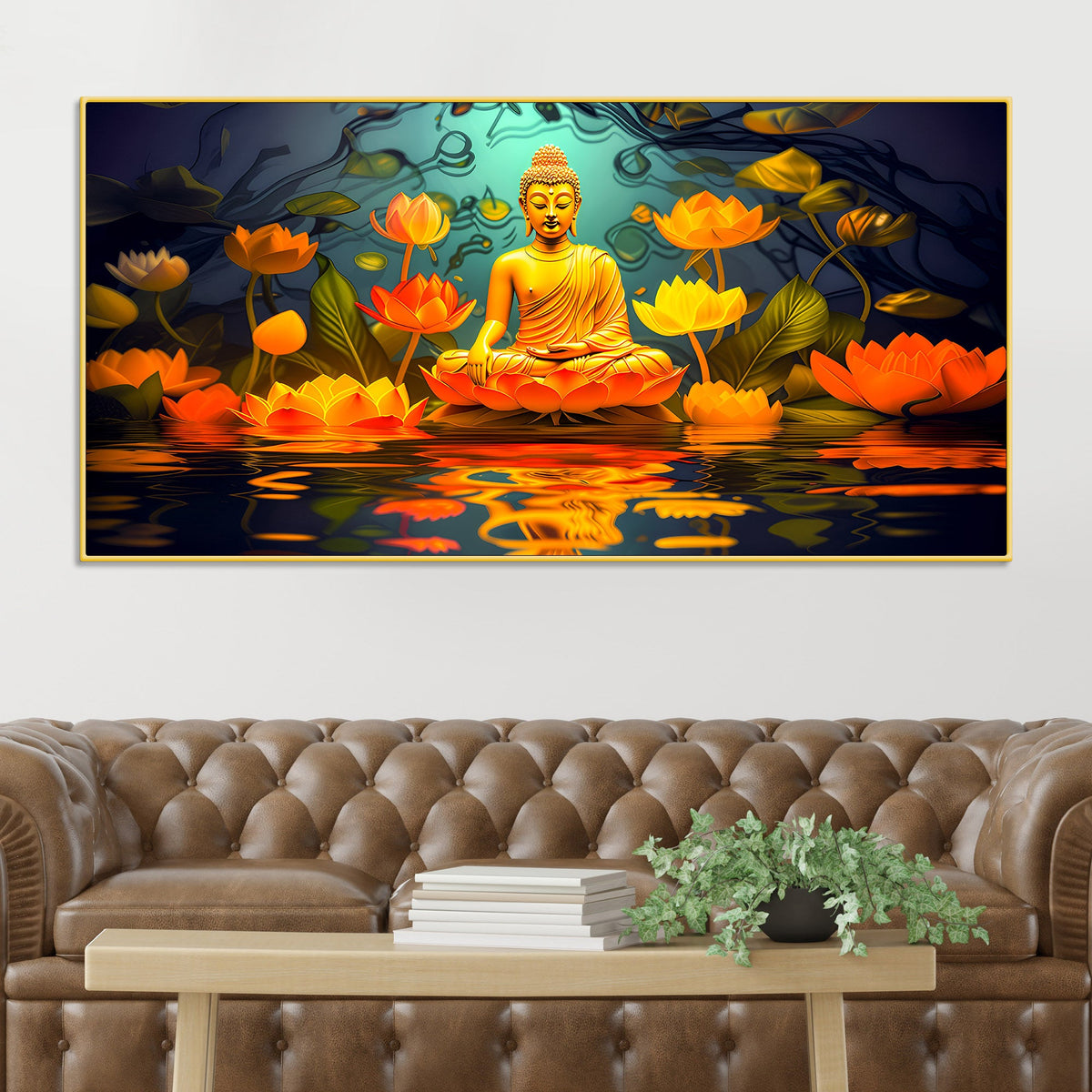 Stylish Luxury Buddha Canvas Painting for Home Decoration