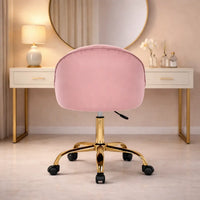 Stylish Pink Accent Chair with Golden Touch