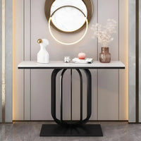 Stylish White Marble Top Console Table