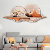 Sun and Moon of Heaven Crystal Glass Backlit LED Wall Art
