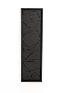 Tall Black 3D Wall Art Panel with Geometric Abstract Design